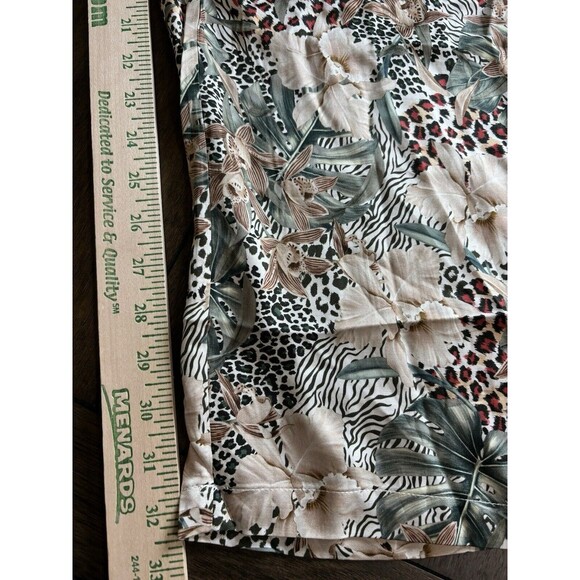 Lita by Ciara Wide Leg Animal Print Floral Pants 100% Viscose Size Medium - Picture 7 of 10